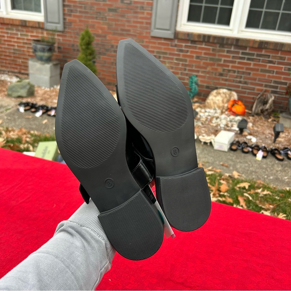 Size 8 Peyton Double Buckle black Slingback Flats wild fable office punk alt - Picture 7 of 7